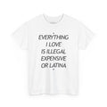 Everything I Love is Illegal Expensive or Latina Unisex Heavy Cotton Tee